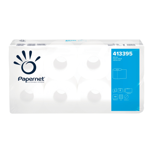 Papier toaletowy Papernet 413395 - 2 warstwy - 15,4 m - 8 rolek - T4