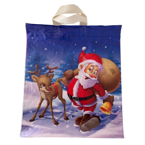 Reklamówki ldpe "Mikołaj" z nadrukiem świątecznym - 39 x 45 cm - 100 szt.