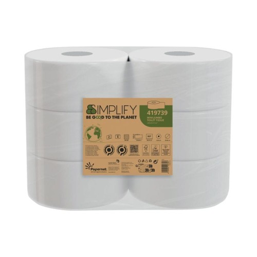 Papier toaletowy Papernet 419739 - mini jumbo - 170 m - 6 rolek
