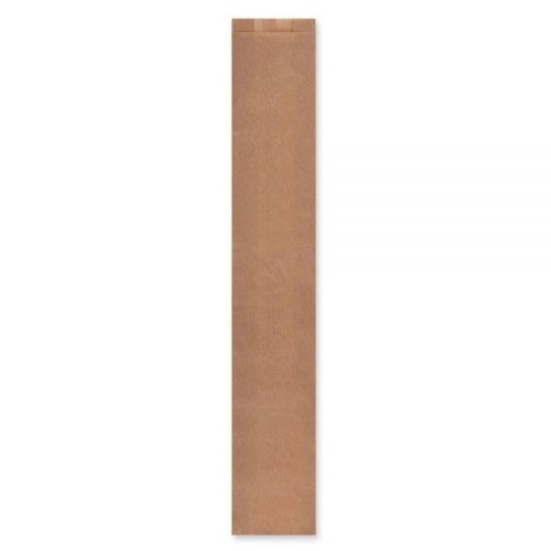 Torebki na bagietkę - fałdowe papierowe - brązowe - 58 x 10 x 6 cm  - 1000 szt.