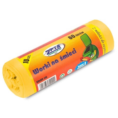 Worki na śmieci ZPTS Kowalczyk 60 l - żółte - 10 szt.