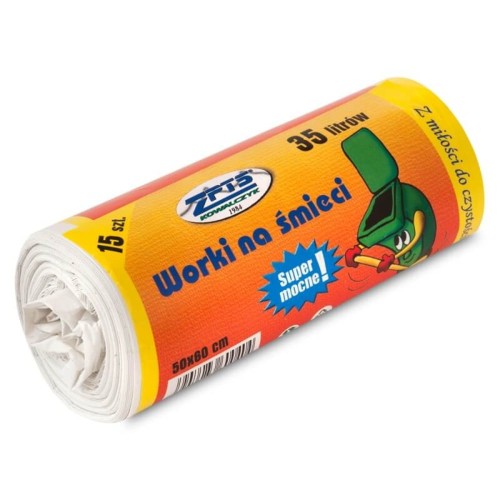 Worki na śmieci ZPTS Kowalczyk 35 l - białe - 15 szt.