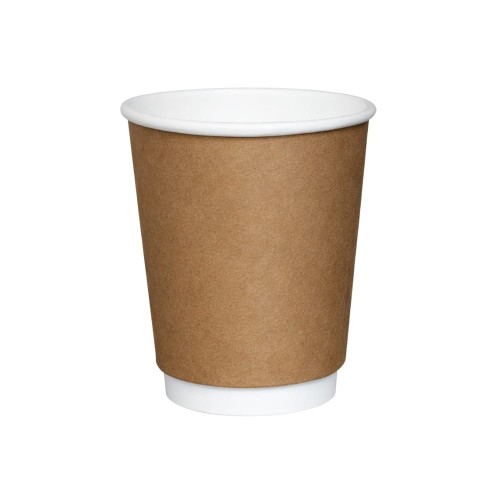 Kubek papierowy z podwójną ścianką - kraft - 250 ml - 25 szt.
