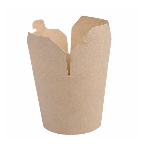 Pojemnik papierowy zamykany - noodle box / kebab box - kraft - 500 ml - 50 szt.