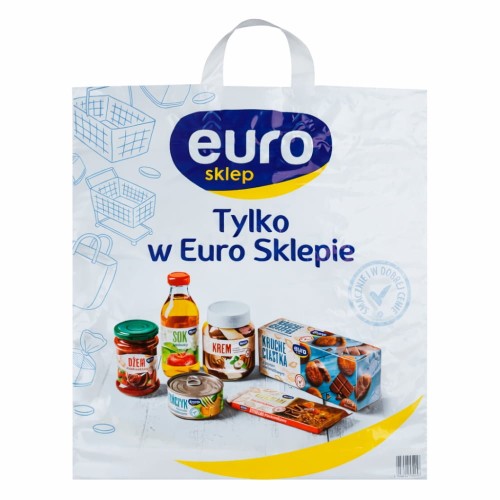 Reklamówki ldpe z logiem EURO - 45 x 49 cm - 55μm - 50 szt.
