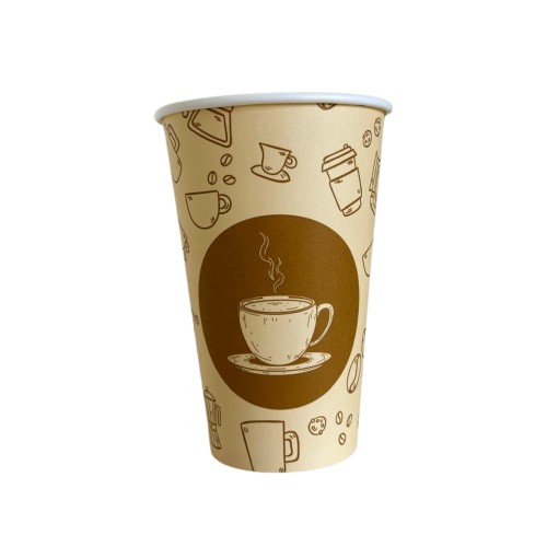 Kubek papierowy 0% plastiku - z nadrukiem - Vending - 300 ml - 50 szt.