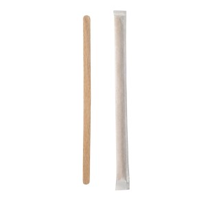 Mieszadełko drewniane pakowane pojedynczo 18 cm - 100 szt.