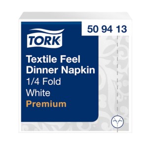 Serwetki obiadowe Tork 509413 - LinStyle Elegance - białe - 39 cm - 50 szt.