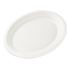 Talerze z trzciny cukrowej - półmiski owalne - 20 x 26 cm - 50 szt.