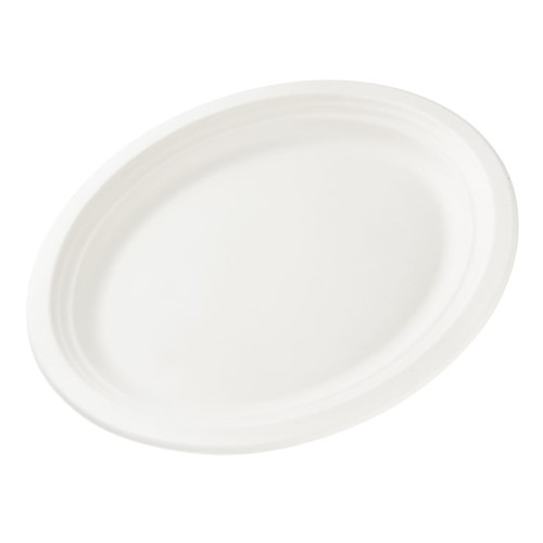 Talerze z trzciny cukrowej - półmiski owalne - 20 x 26 cm - 50 szt.