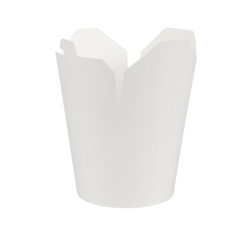 Pojemnik papierowy zamykany - noodle box / kebab box - biały - 750 ml - 50 szt.