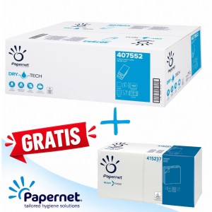 Ręczniki papierowe Papernet 407552 ZZ - 4 panele + GRATIS serwetka Papernet biała 33x33 cm 415237
