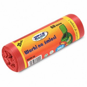 Worki na śmieci ZPTS Kowalczyk 60 l - czerwone - 25 szt.