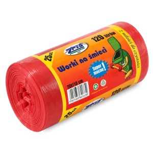 Worki na śmieci ZPTS Kowalczyk 120 l - czerwone - 25 szt.