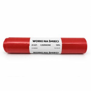 Worki na śmieci WRS 120 l - czerwone - 25 szt.