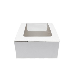 Pojemnik Kartonowy  13 x 13 x 6,6 cm  z okienkiem - biały - 150 szt.