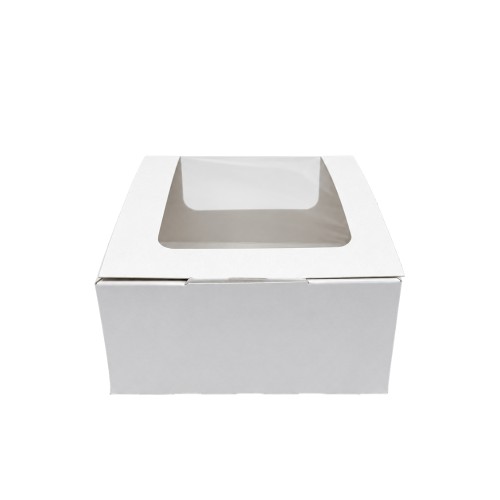 Pojemnik Kartonowy  13 x 13 x 6,6 cm  z okienkiem - biały - 150 szt.