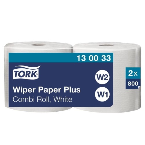 Czyściwo papierowe Tork 130033 - Centerfeed maxi - białe - 264 m - 2 rolki - system W1/W2