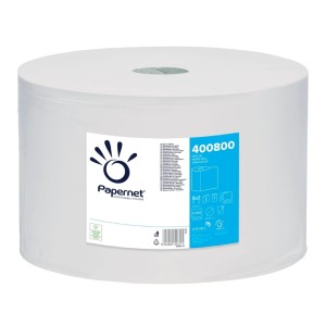 Czyściwo przemysłowe Papernet 400800 - celuloza - białe - 741m - 1 rolka - system W1