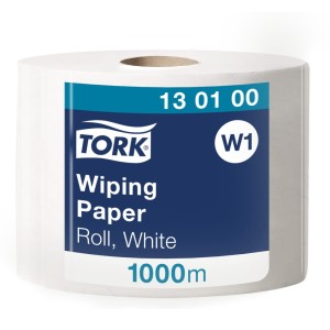 Czyściwo papierowe Tork 130100 - białe - 1000 m - 1 rolka - system W1