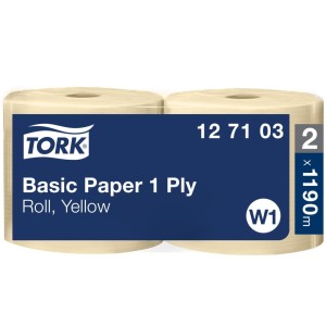 Czyściwo papierowe Tork 127103 - żółte - 1190 m - 2 rolki - system W1