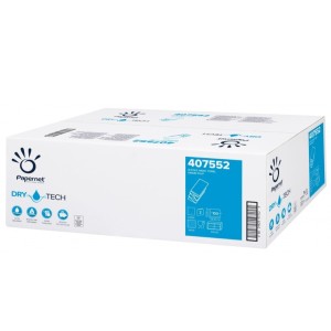 Ręczniki papierowe Papernet 407552 w składce ZZ Dry Tech - białe - 4 panele - 2000 odcinków - H2