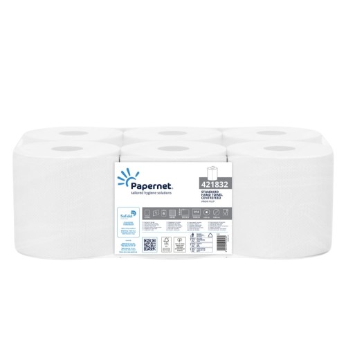 Ręczniki papierowe maxi Papernet 421832 - biały - 292 m - 6 rolek