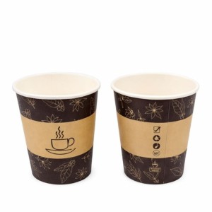 Kubek papierowy 0% plastiku - z nadrukiem - 180 ml - 50 szt.