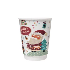 Kubek papierowy z podwójną ścianką świąteczny 250 ml - 20 szt.