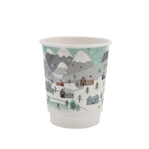 Kubek papierowy z podwójną ścianką świąteczny WINTER - 300 ml - 20 szt.