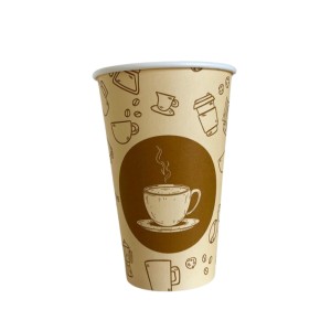 Kubek papierowy 0% plastiku - z nadrukiem - Vending - 300 ml - 50 szt.