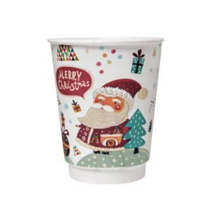 Kubek papierowy z podwójną ścianką świąteczny 300 ml - 25 szt.