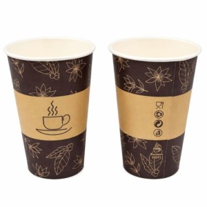 Kubek papierowy 0% plastiku - z nadrukiem - 400 ml - 50 szt.
