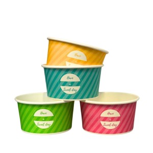 Kubeczki papierowe na lody 0% plastiku - mix kolorów - 160 ml - 50 szt.