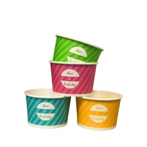 Kubeczki papierowe na lody 0% plastiku - mix kolorów - 130 ml - 40 szt.