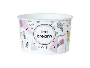 Kubeczki papierowe na lody - Ice Cream - 360 ml - 25 szt.