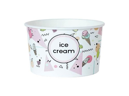 Kubeczki papierowe na lody - Ice Cream - 360 ml - 25 szt.